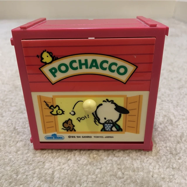 Sanrio Original Pochacco Pink Purple Mini Trinket Box Double Drawers 1994