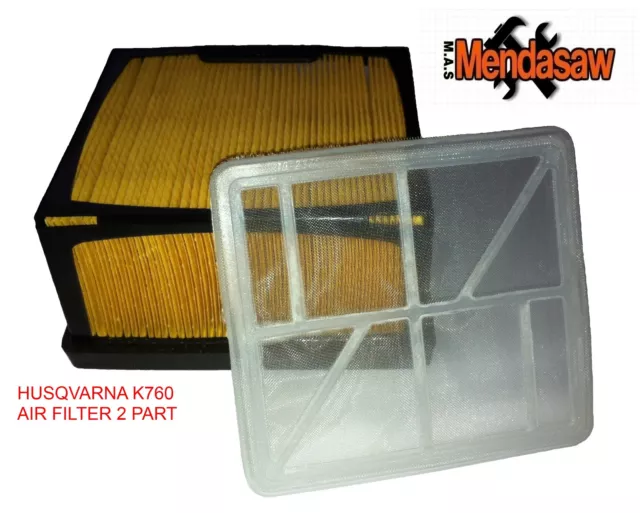 Partner Husqvarna K760 Air Filter Set Screen And Paper