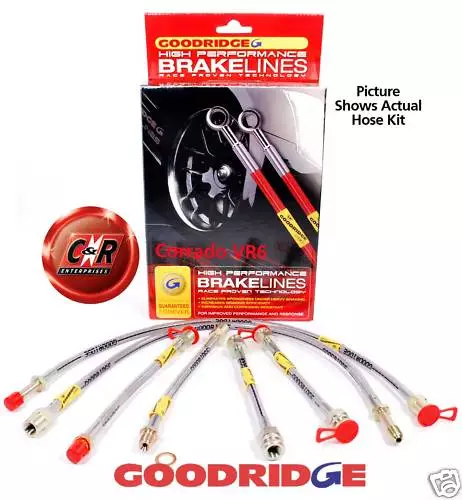 Para Corrado VR6 Goodridge Trenzado Freno Manguera Línea Kit G9.5 SVW1025-6P 6