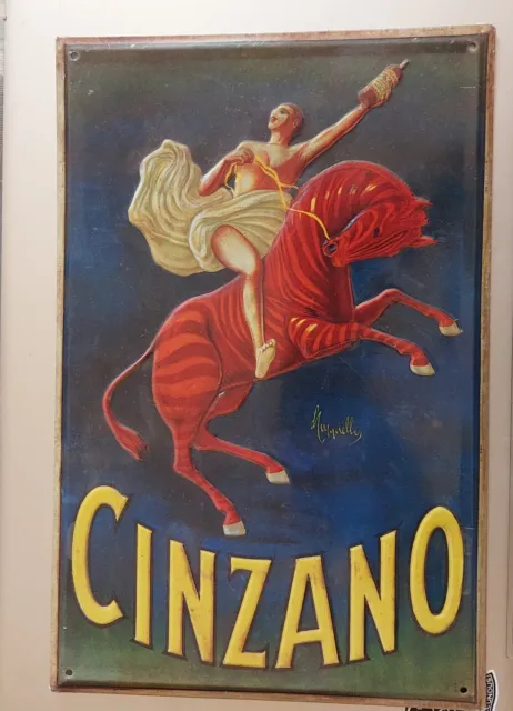 Targa in lamierino.pubblicitario fine anni 90 cm 19x29 CINZANO