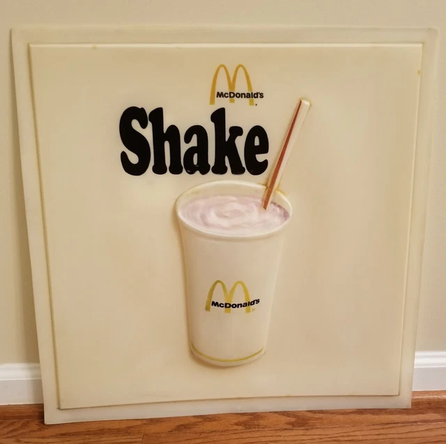 Early 1970s McDonald's Shake 3-D Translite Sign, About 22 by 22 inches Early 1970s McDonald's Shake 3-D Translite Sign, About 22 by 22 inches