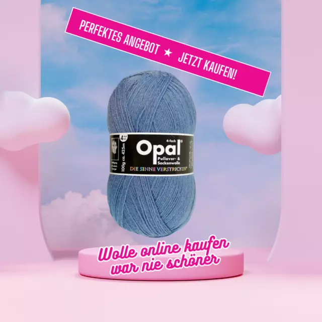 Sockenwolle Opal 100 g uni 4 fädig Strumpfwolle stricken Socken Handarbeiten