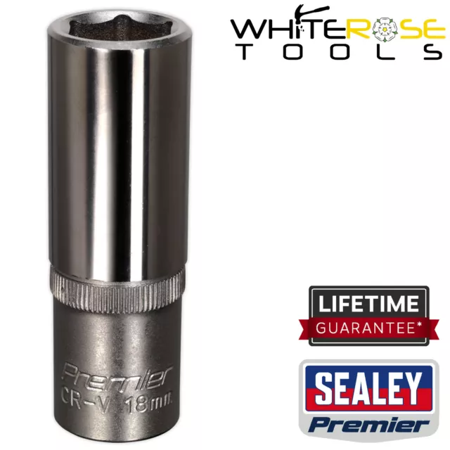 Sealey Socket 18mm Deep 1/2"Sq Drive Premier WallDrive® Garage Automotive
