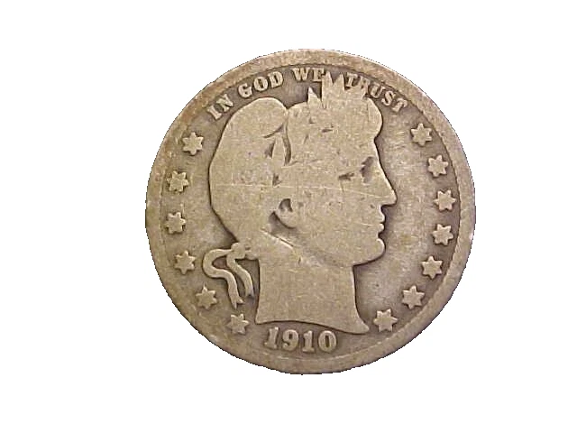 1910-P Barber Silver Quarter - Very Nice Circ Collector Coin!-c4897sxx2