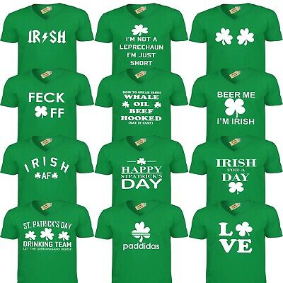 V-Neck S. Patrizio T-Shirt Divertente Irlanda Folletto Irlandese ubriachi birra Paddy