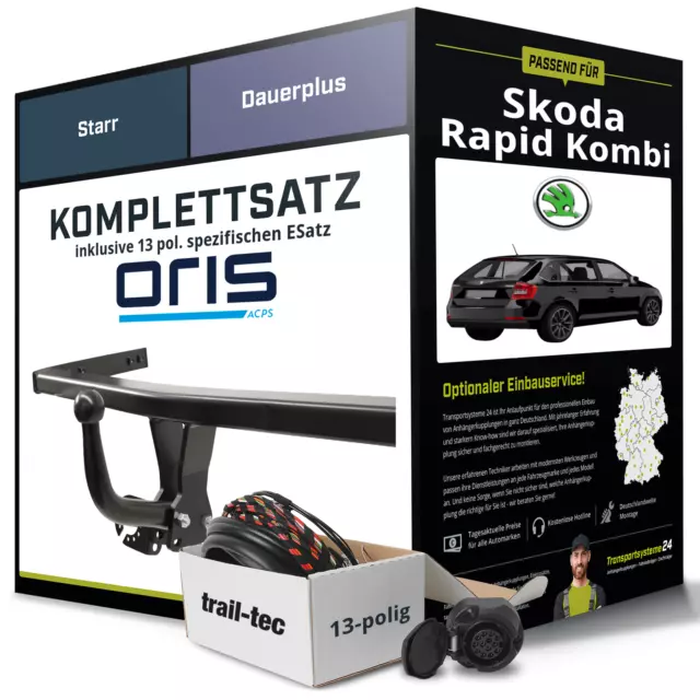 Anhängerkupplung ORIS starr für SKODA Rapid Kombi +E-Satz Set NEU