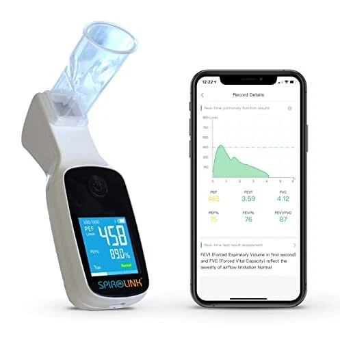 CMI Health SpiroLink - Smart Peak Flow Meter - Portable Pulmonary Function Test