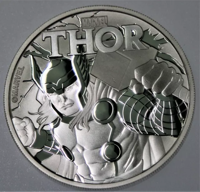 THOR MARVEL SERIES 2018 1 oz .999 Pure Silver Coin IN CAPSULE Tuvalu Perth Mint 2