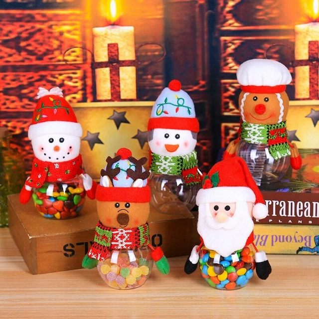 Lovely Christmas Candy Storage Bottle Tin Santa Gift Jars for Xmas DIY Gifts