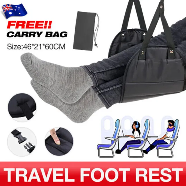 Travel Foot Rest Footrest Leg Pillow Airplane Flight Foam Cushion Sling Hammock