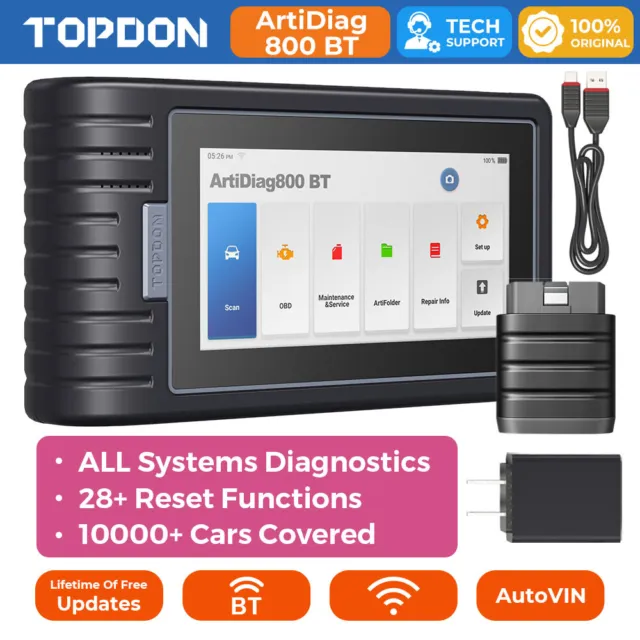 TOPDON ArtiDiag800BT Diagnostic Scan + 28 Services  ENG/ABS/SRS/AT/EPB/SAS/TPMS