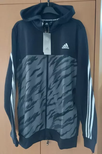 felpa bambino ragazzo 15-16 anni ADIDAS nera con cerniera e cappuccio 
