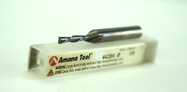 Amana 46200 Carbide Spiral Plunge 1/8 x 1/2 Router Bit 1/4 Shank Down Cut