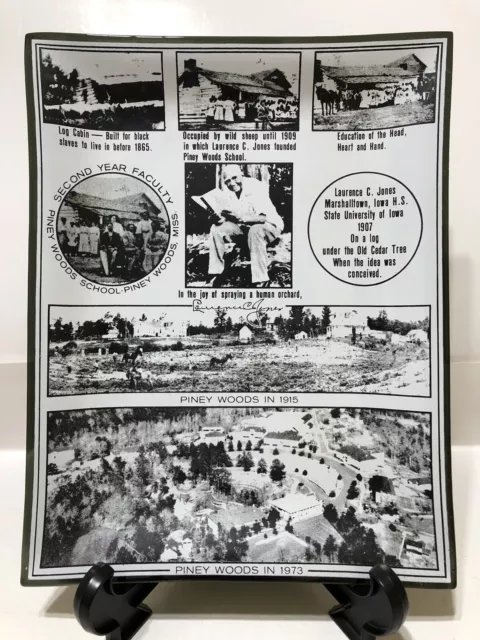 Rare 1973 PINEY WOODS Mississippi Black African American Boys School Glass Tray