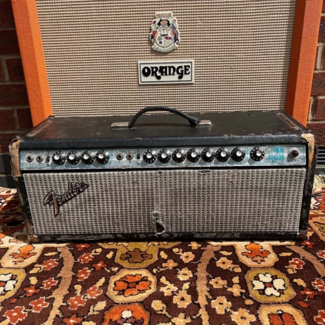 Vintage 1975 Fender Twin Reverb Silverface USA Valve Amplifier Head *1970s*