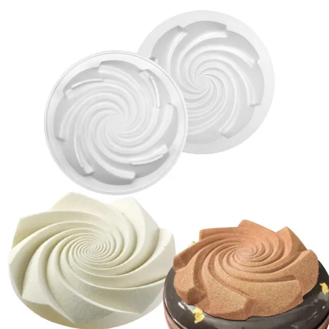 Spirale ciclone rotondo 3D Stampo per torte in silicone Muffe di mousse