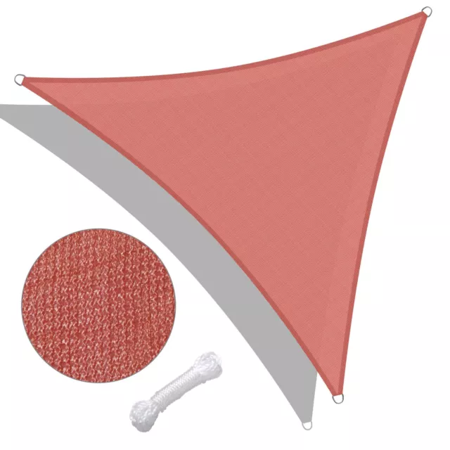 11Ft 97% UV Block Triangle Sun Shade Sail Canopy Outdoor Patio Pool Deck Red
