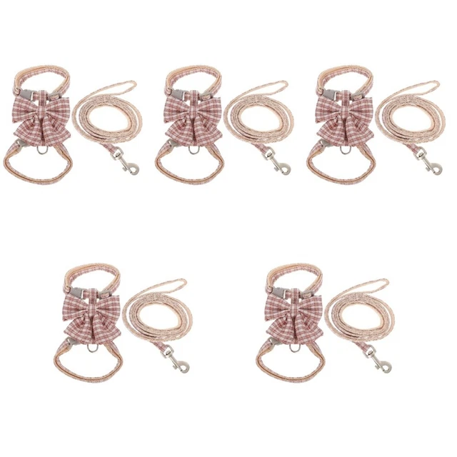 5 ensembles de chats Vest Lash Pet Cat harnais de traction LSE ROPE CAT ROPE