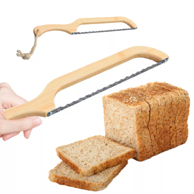 Bread slicer Fiddle bow bread Knife Wooden Bread Knives Serrated Slicing Knife