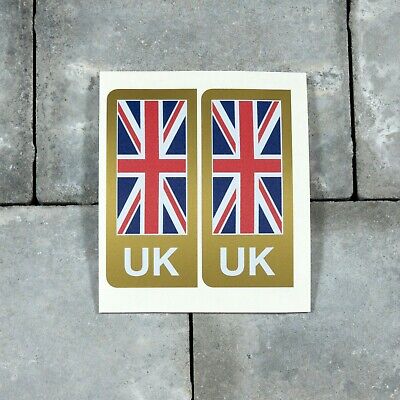 2 x Union Jack UK British Flag Vinyl Stickers Number Plate Brexit - SKU-UV4053