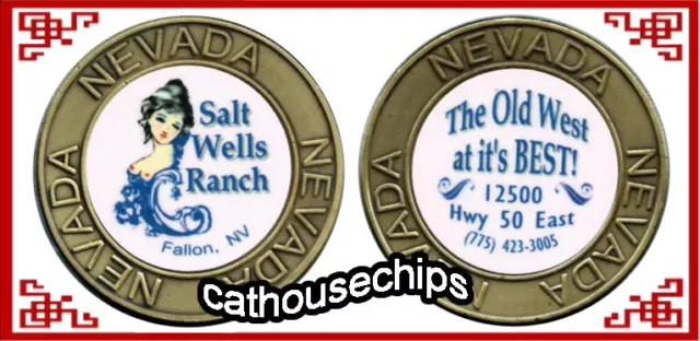 Salt Wells Ranch Fallon Nevada Legal Cat House  Whore House Brass Coin