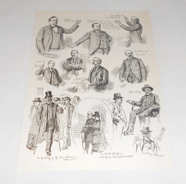 1894 Rivista Incisione ~ US Representatives, Bryan, Johnson, Ecc.