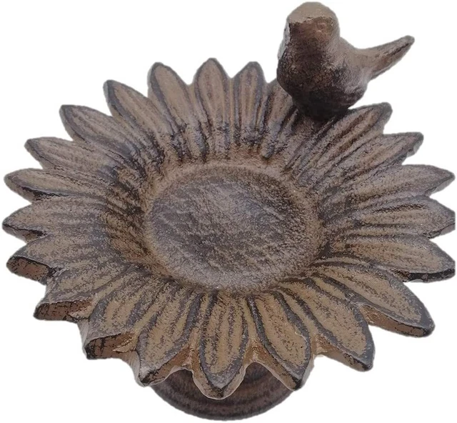 Comfy Hour Spring Is Here Collection 6" Cast Iron Birdfeeder Birdbath Outdoor 2