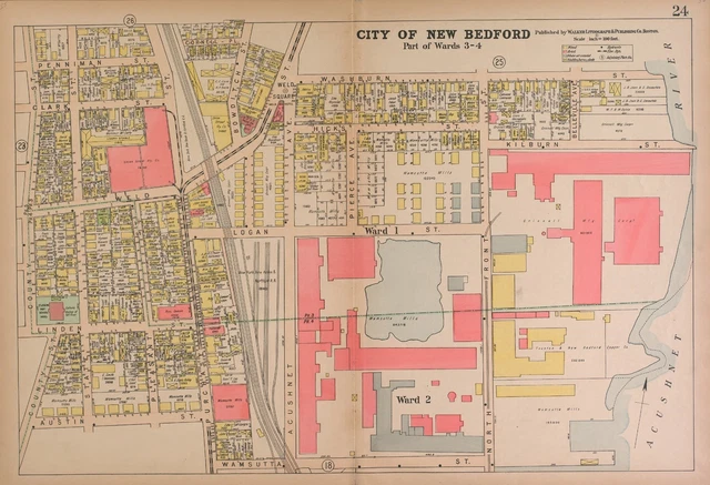 1911 Atlas NEW BEDFORD COUNTY MASSACHUSETTS plat maps GENEALOGY Land DVD P139
