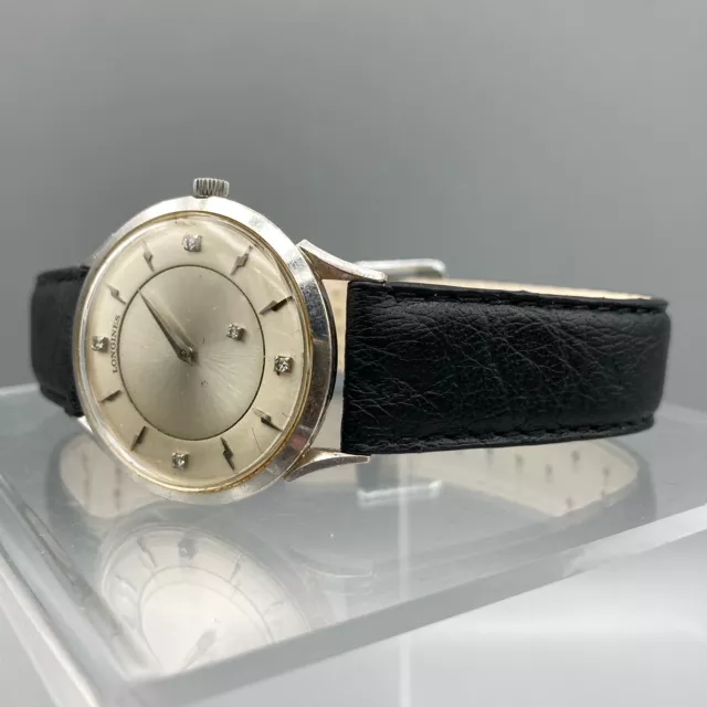 VINTAGE LONGINES WHITE Gold Mystery Dial Watch $1,650.00 - PicClick