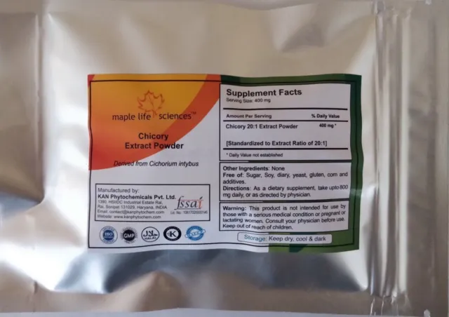 Chicory 20:1 Extract Powder, Cichorium intybus, Natural High Quality Chicory PE