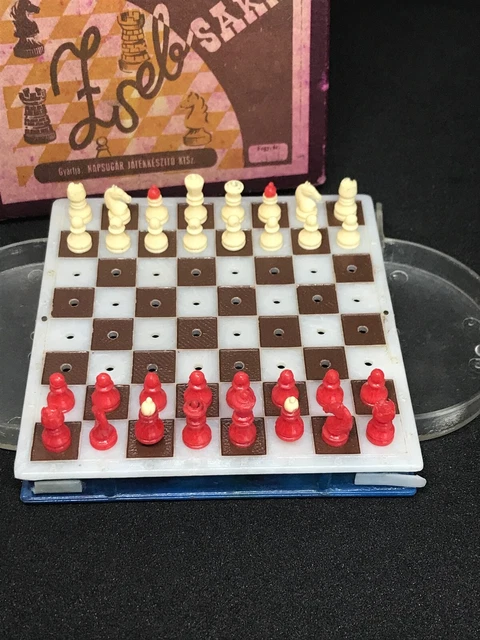 Vintage Hungarian made pocket Chess set in original box./11