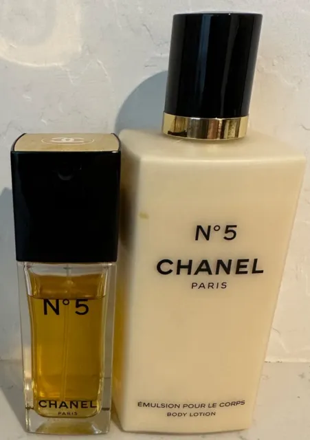 Chanel No 5 Paris Lotion & Eau Toilette 1.2 Collectible Almost Full