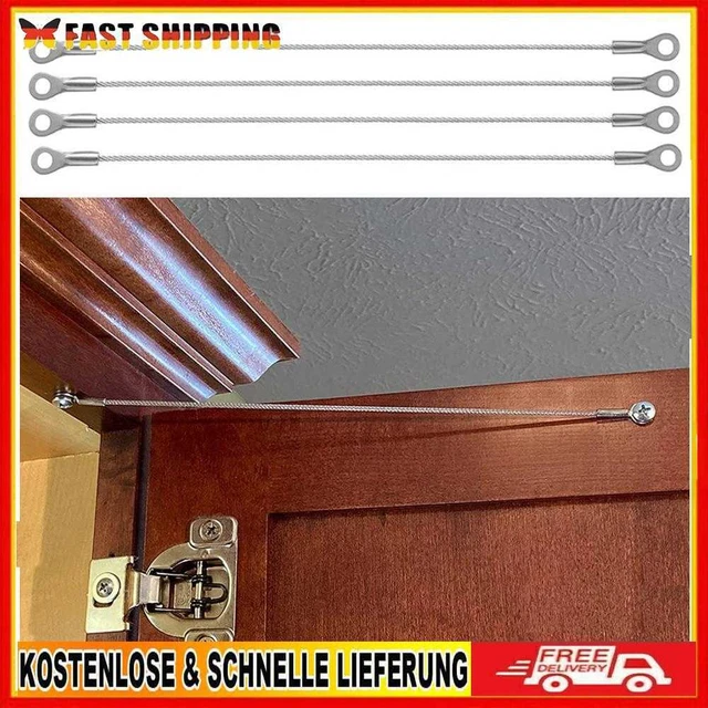 4pcs Stainless Steel Door Windows Restraint Cable Cabinet Hinge Braided Limiter
