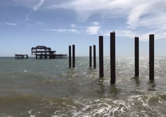 Brighton West Pier Remains East Sussex Postcard