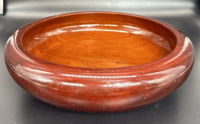 Vintage Japan Large Red Lacquered Wood Bowl 11.5"