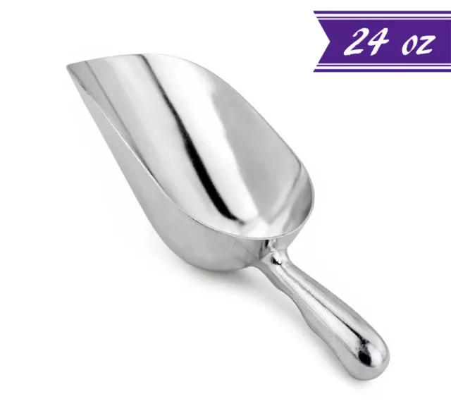 24 oz Aluminum Scoop with Contoured Handle, Small Utility Scoop by Tezzorio