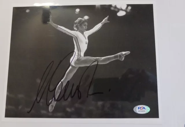 NADIA COMANECI SIGNED 8x10 PHOTO OLYMPIC GYMNASTICS LEGEND ICON HERO BECKETT PSA