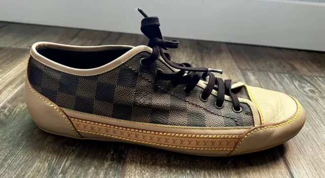 LOUIS VUITTON men's black damier canvas sneakers | Size 6/US 8 (26.5cm/10.4  in)