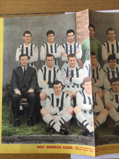 WEST BROMWICH ALBION Magazine Team Picture 1965 Signed By 7.