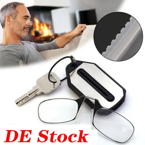 Nose Clip On Portable Lesebrille Rimless Wallet Schlüsselanhänger Vergrößerung