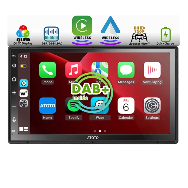 ATOTO F7XE Doppel-DIN MP3-Autoradio Radio DAB/DAB+ Touchscreen Bluetooth USB CP