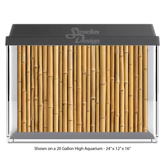 Beige Treated Bamboo Polyester Fish Tank Glass Backdrop Aquarium Background