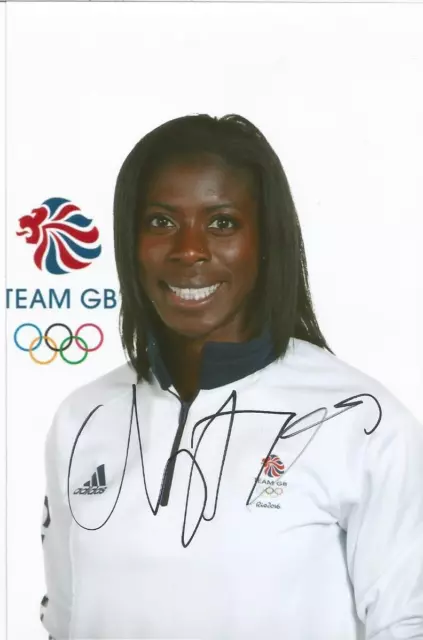 ATHLETICS* CHRISTINE OHURUOGU SIGNED 6x4 PORTRAIT PHOTO+COA *TEAM GB*