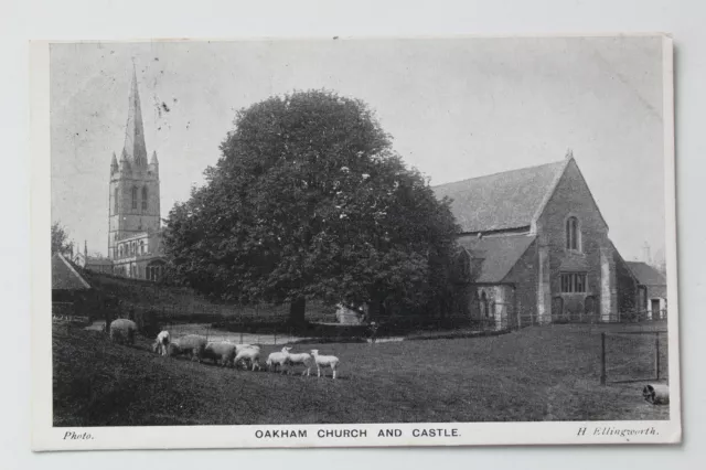 Vintage Postcard - Church & Castle , Oakham , Rutland , West Midlands .