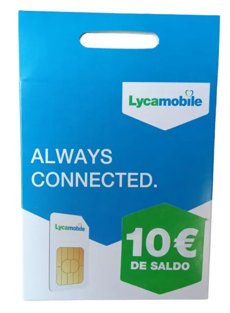 Tarjeta SIM Lycamobile 10 EUR / Numero Español / Envío Gratis 24H