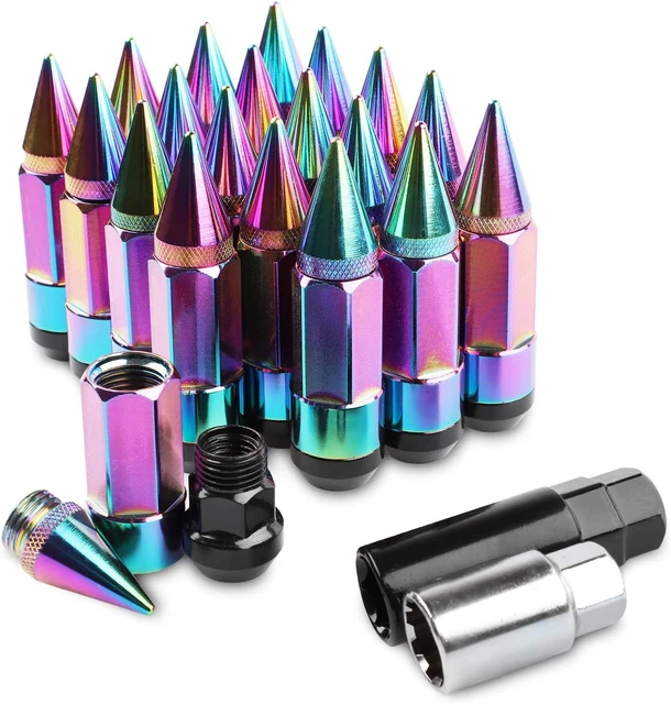 20Pcs anti Theft Spiked Extended Tuner Wheel/Rims Lug Nut M12X1.5+Socket (Neo Ch