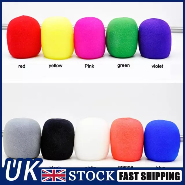 10pcs Microphone Foam Mic Sponge Ball Shape Cover Windscreen Protective Shield