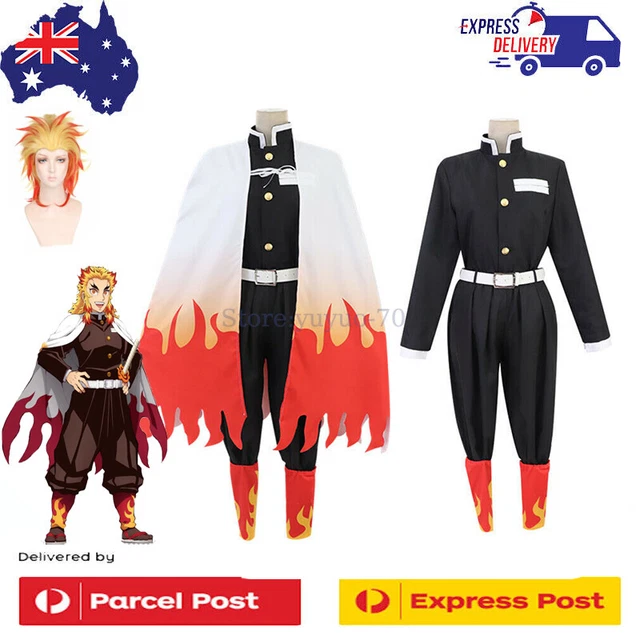 KIDS DEMON SLAYER Cosplay Rengoku Kyoujurou Costume Kimetsu No Yaiba