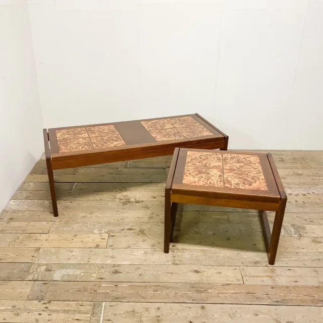 Danish Teak mid Century Tiled Top Coffee Table | Side Table