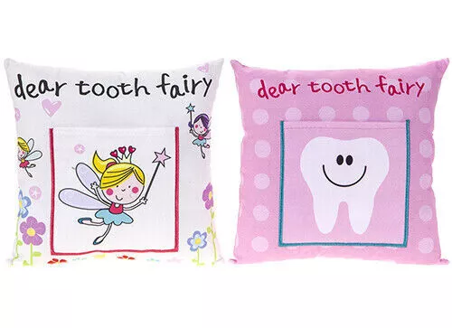 Childrens Tooth Fairy Money Pillow Cushion Secret Wish Letter or Treat 30 x 30cm